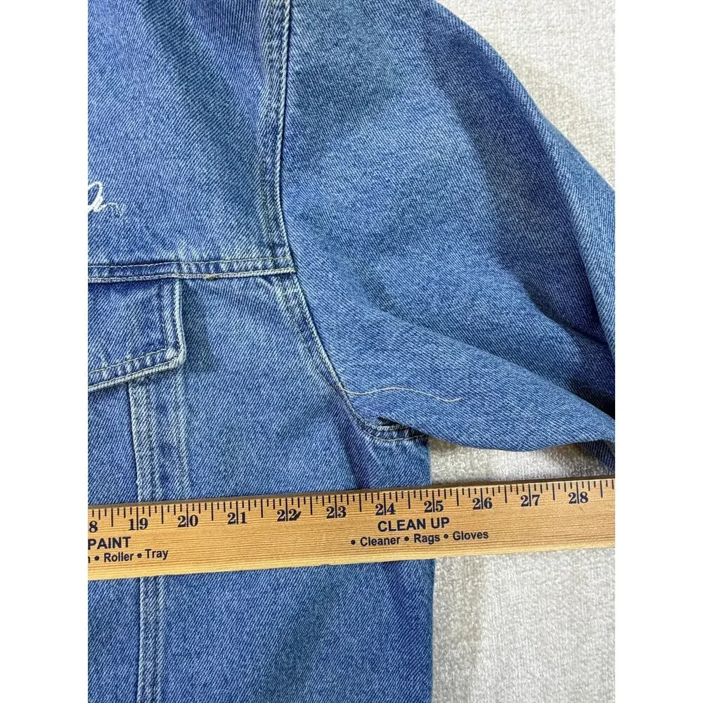 Chase Authentics Women's Blue XL Dale Earnhardt Jr NASCAR Racing Denim Jacket